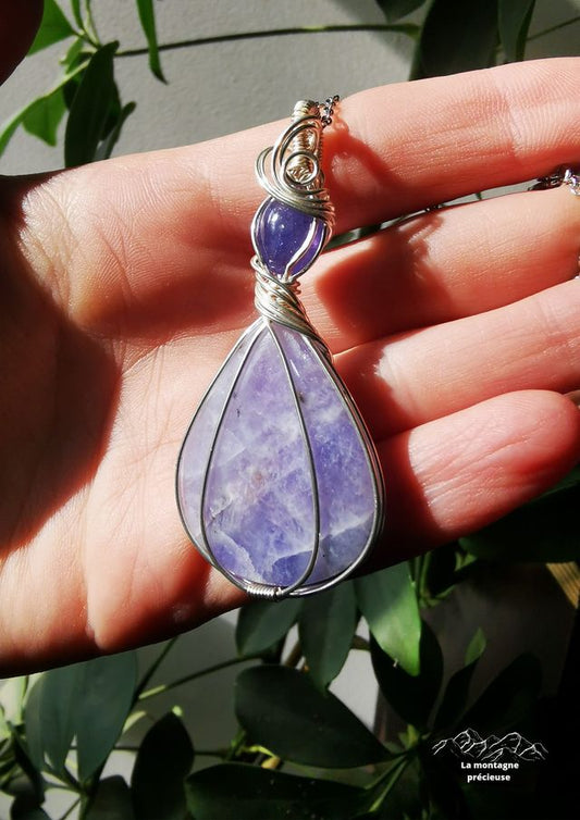 Pendentif en Hackmanite et Tanzanite
