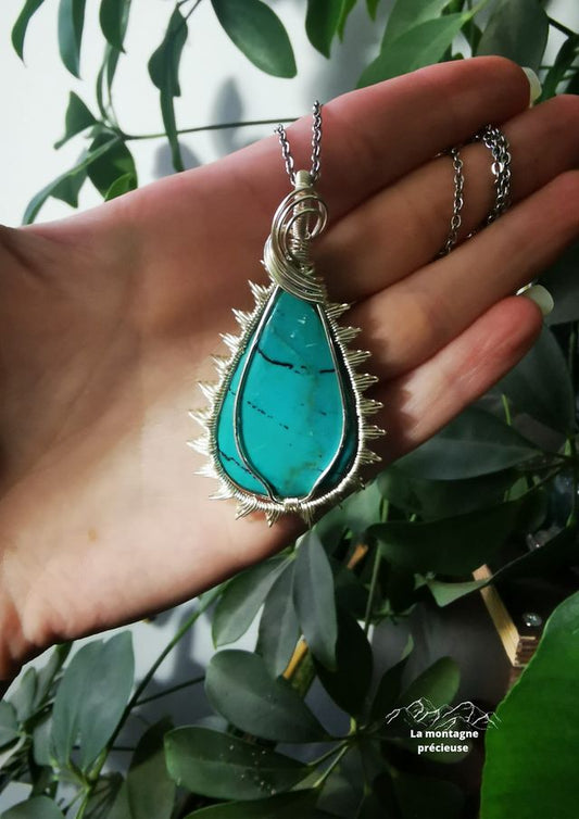 Pendentif en Shattuckite Dendritique