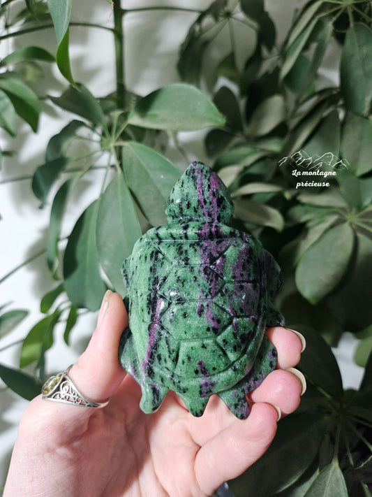 Tortue en Rubis zoïsite