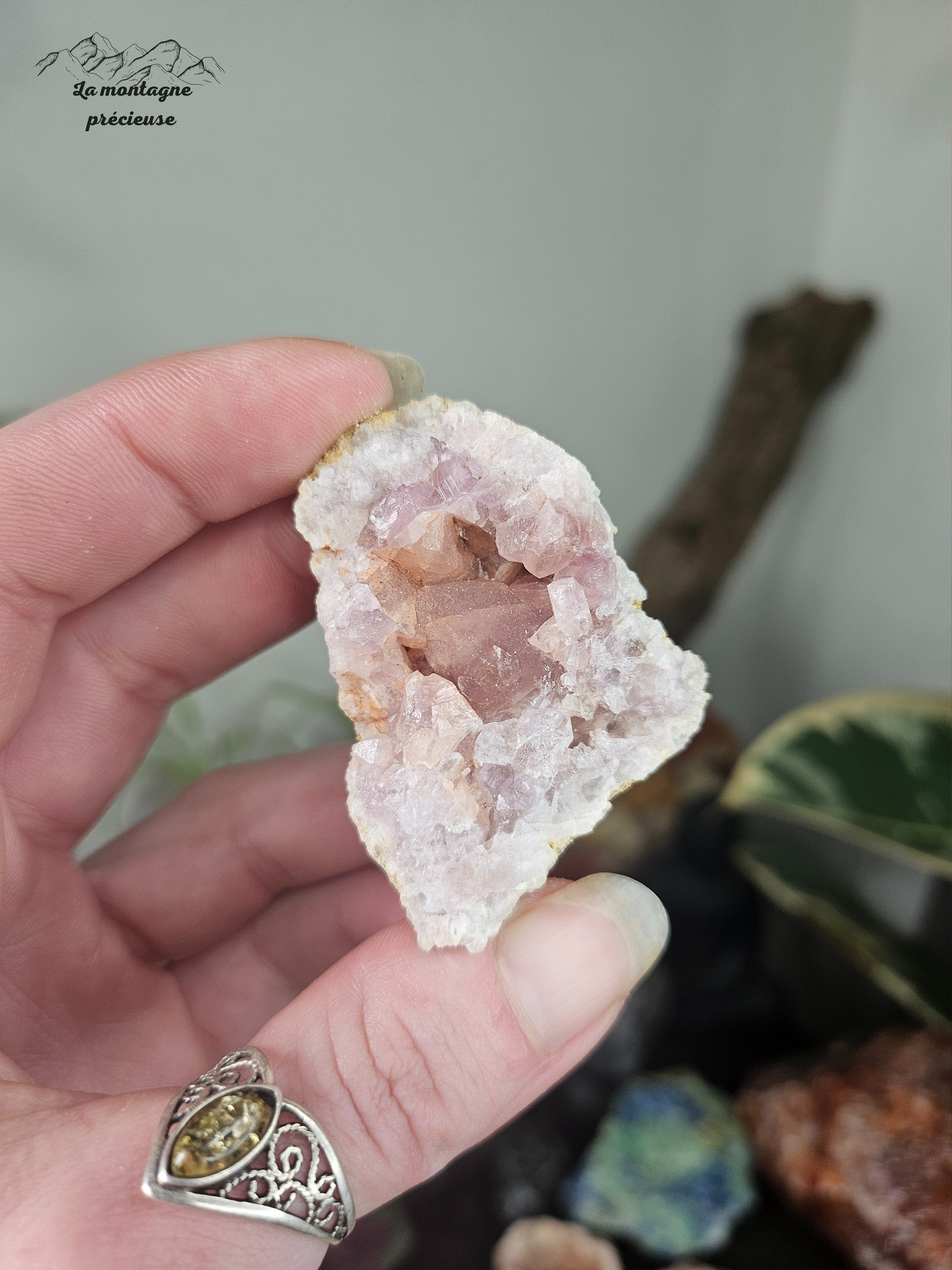 Géode en Améthyste rose