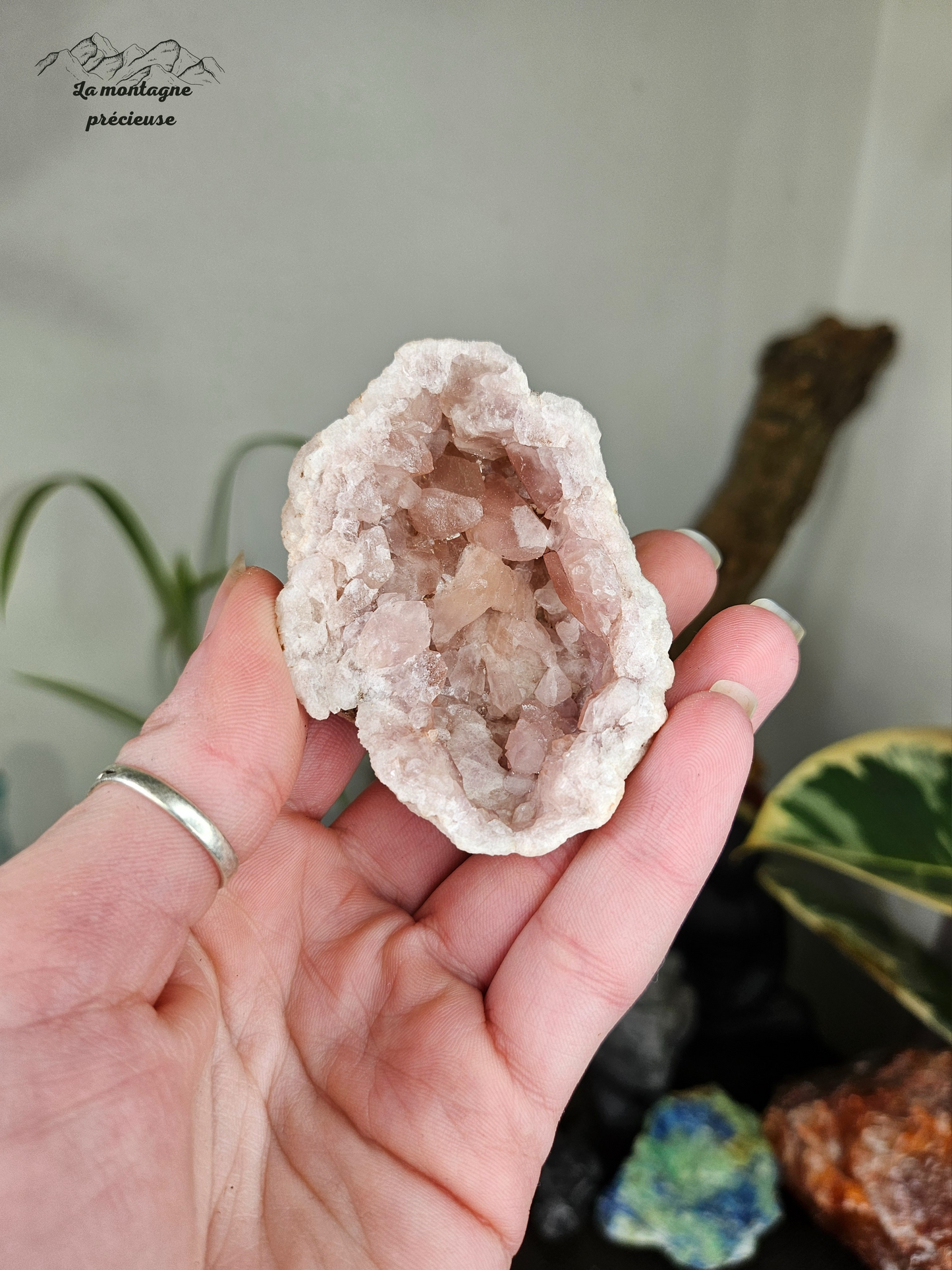 Géode en Améthyste rose