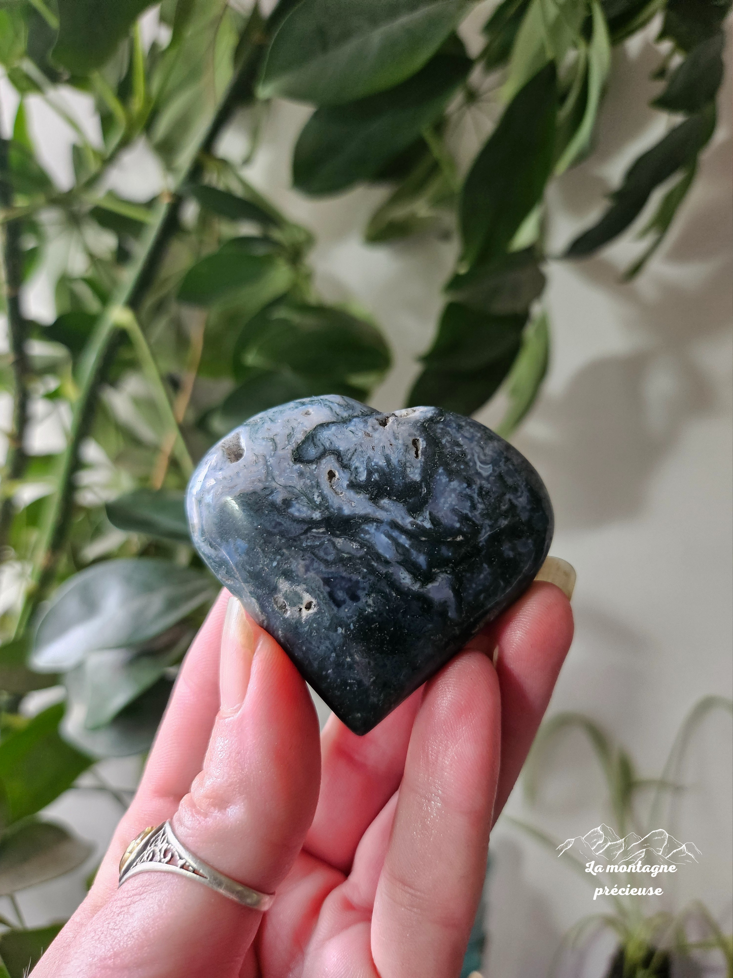 Cœur en agate mousse