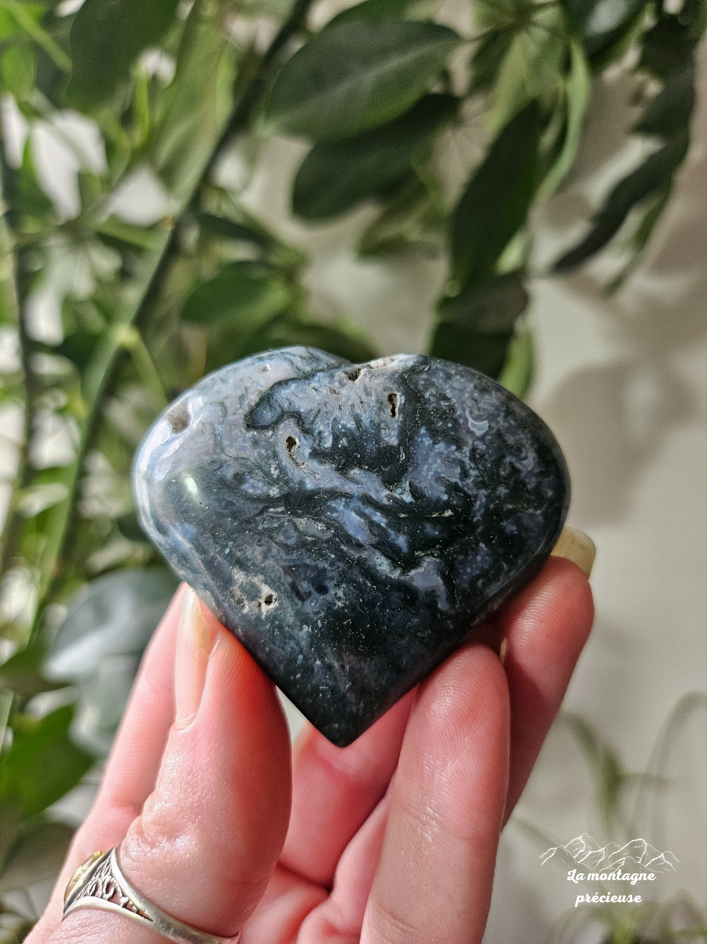 Cœur en agate mousse