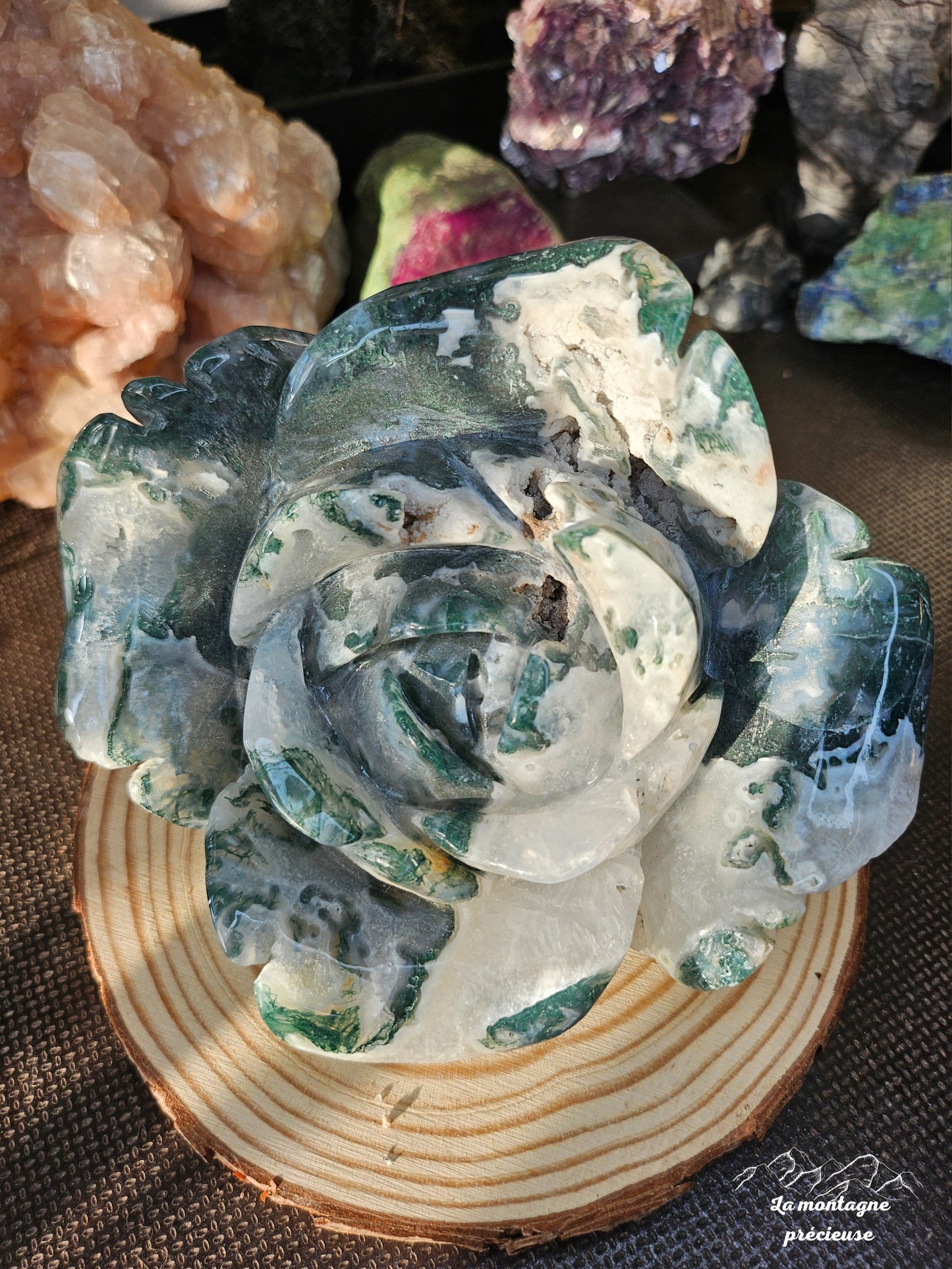 Rose en agate mousse