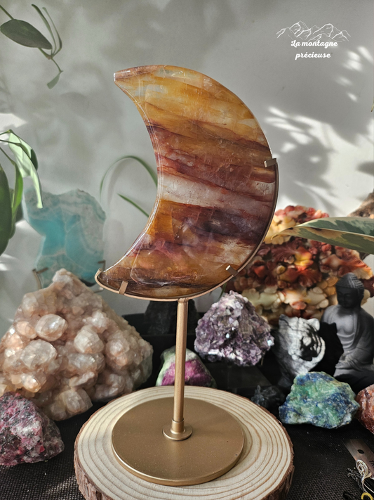 Lune en quartz hématoïde
