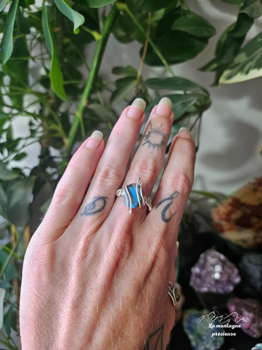 Bague en labradorite facetté