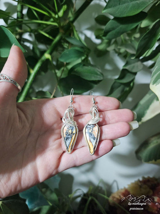 Boucles d'oreilles en Jaspe maligano