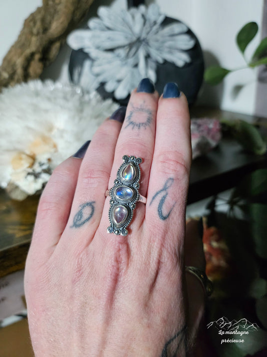 Bague en triple pierre de lune