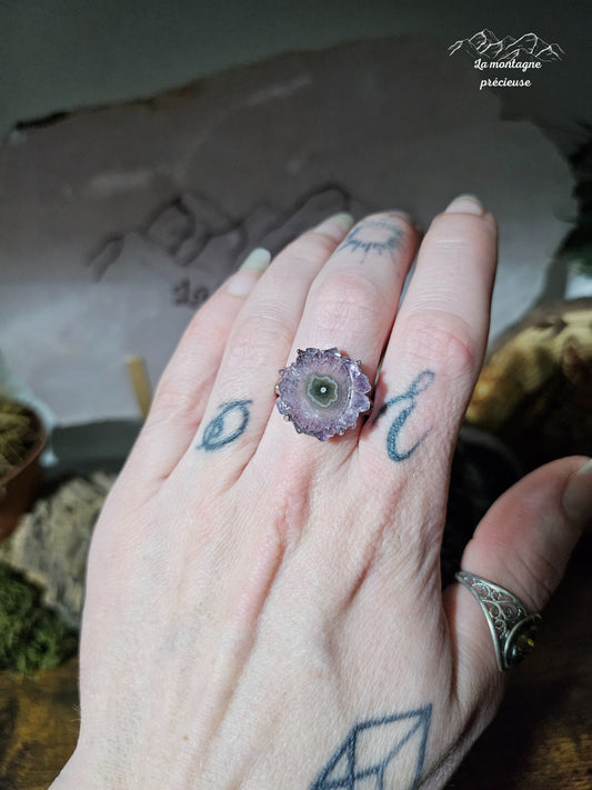 Bague en Améthyste stalactite