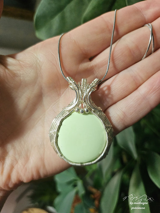 Pendentif écrin en magnésite citron
