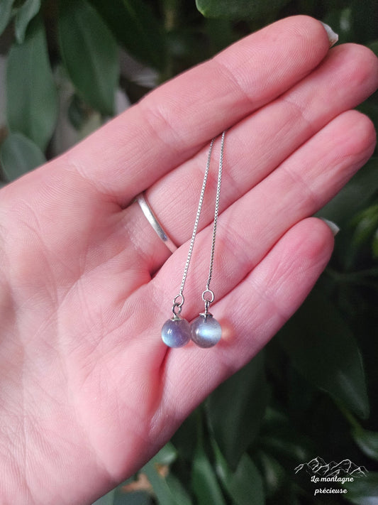 Boucles d'oreilles en labradorite