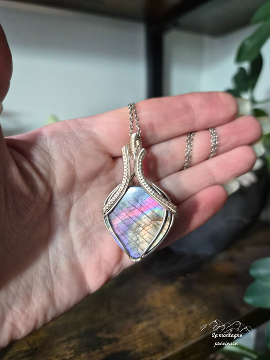 Pendentif en labradorite spectrolite