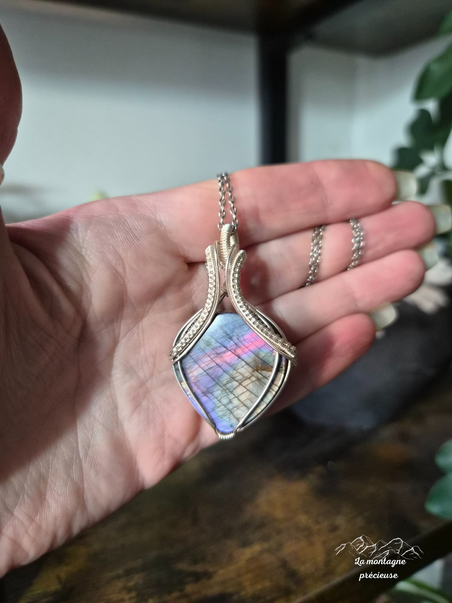 Pendentif en labradorite spectrolite