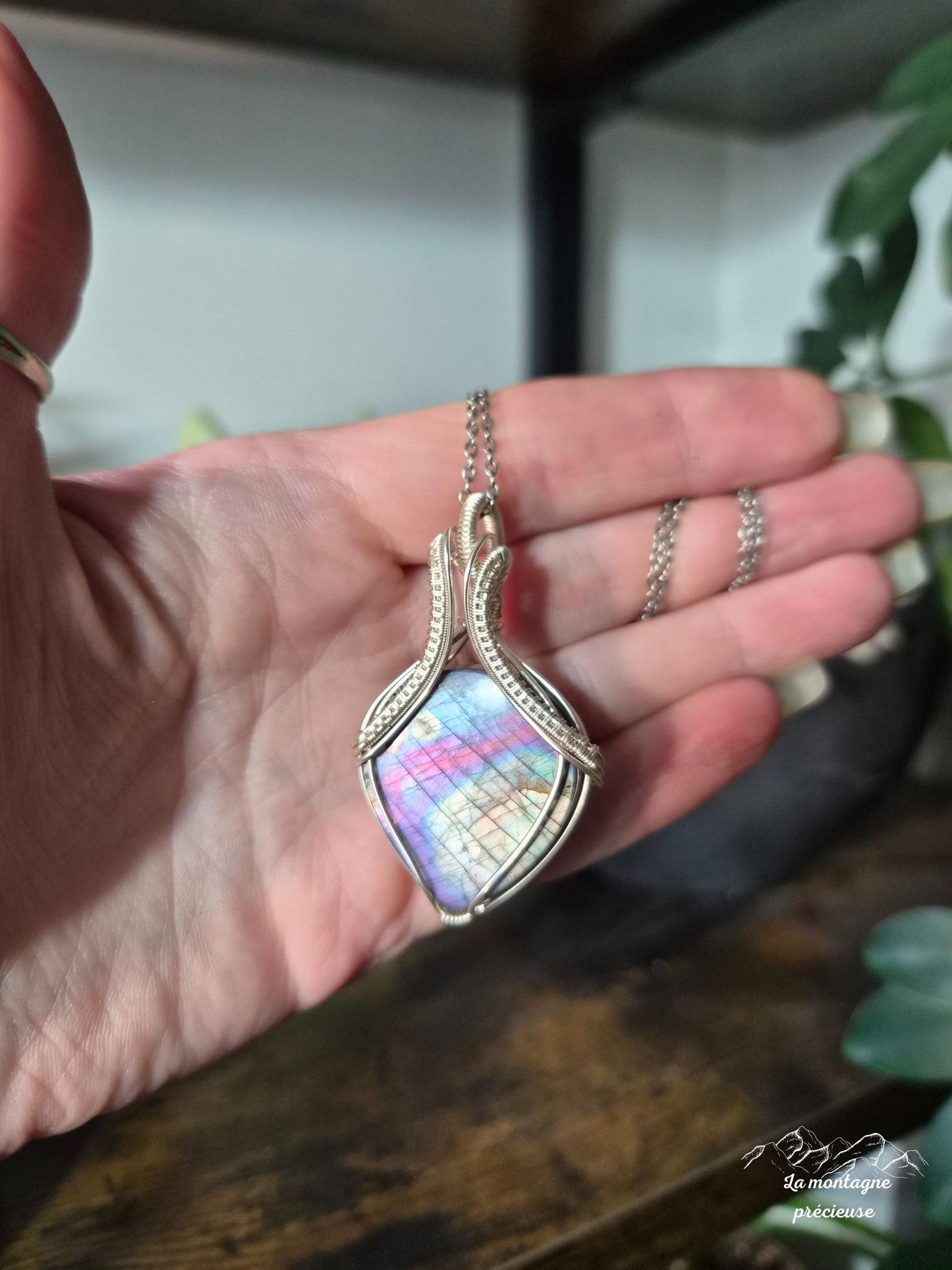 Pendentif en labradorite spectrolite