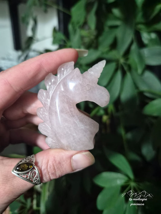 Tête de Licorne Quartz rose