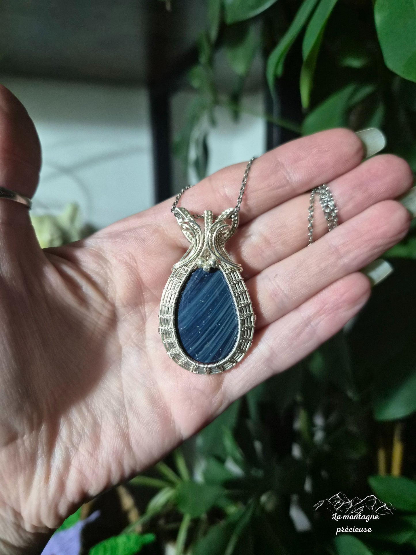 Pendentif écrin en agate de Sieber