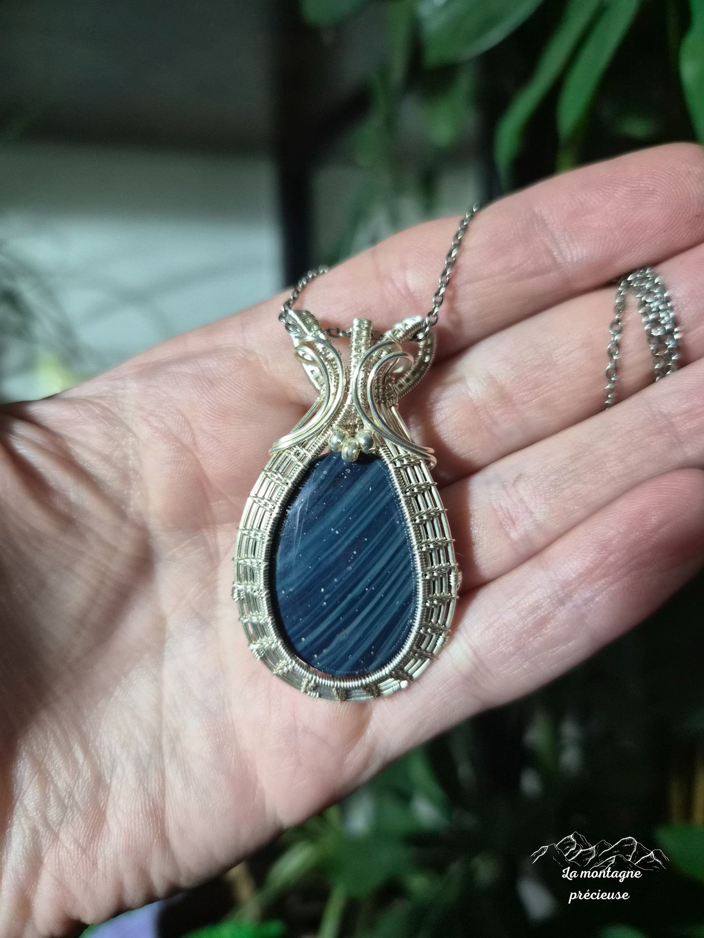 Pendentif écrin en agate de Sieber
