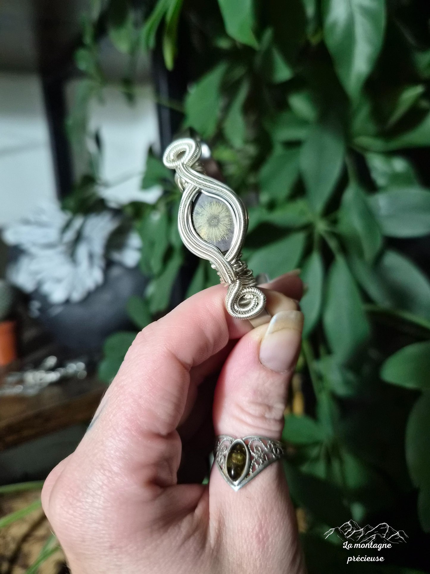 Bracelet jonc fleur de pyrite