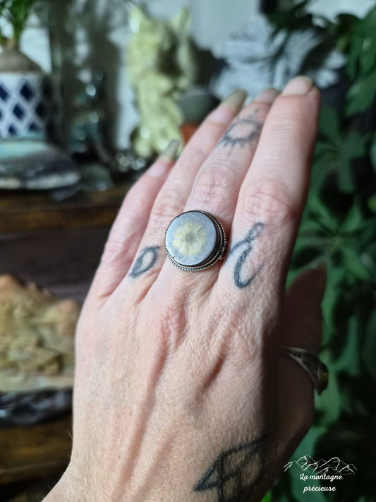 Bague en fleur de pyrite