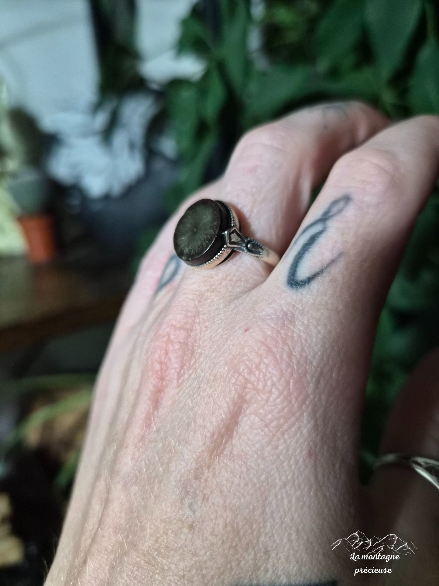 Bague en fleur de pyrite