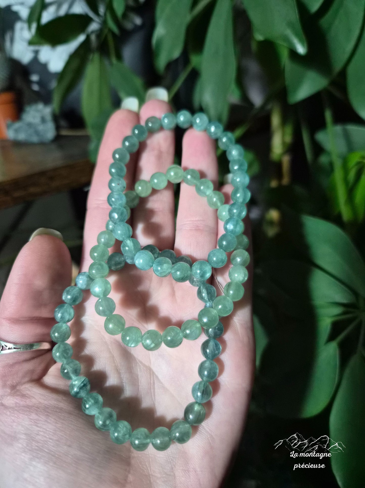 Bracelet en kyanite verte