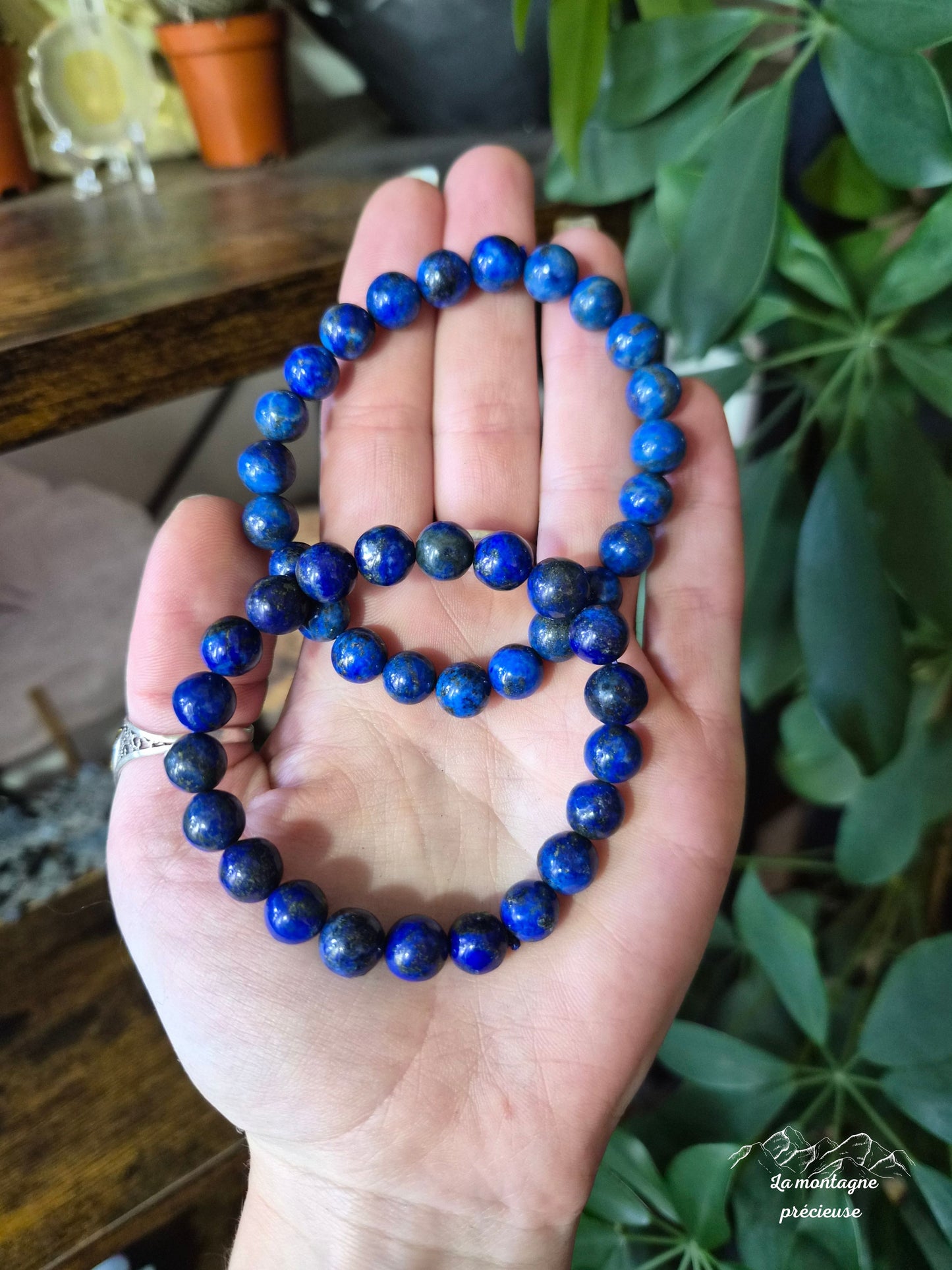 Bracelet en Lapis-lazuli 9mm