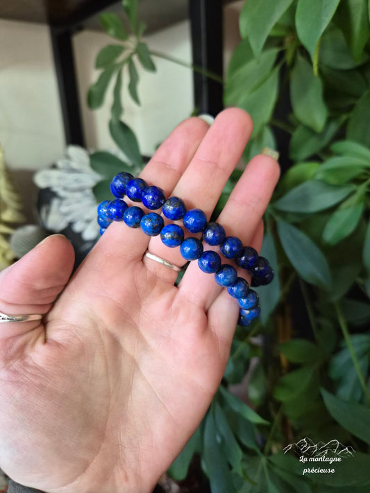 Bracelet en Lapis-lazuli 9mm