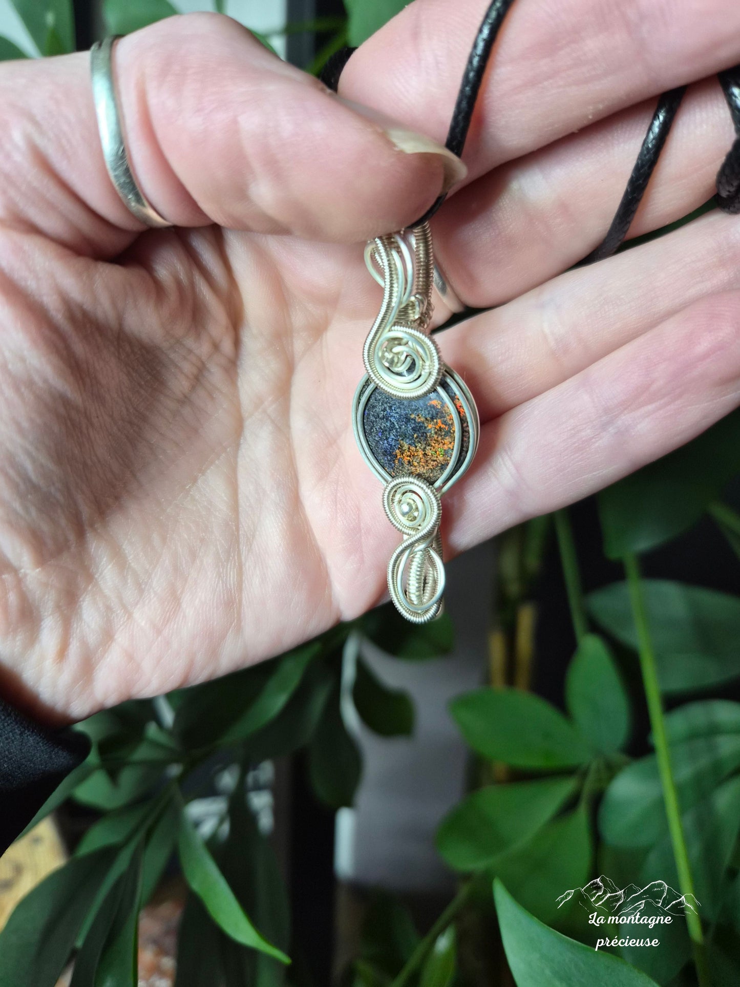 Pendentif réversible en Opale andamooka