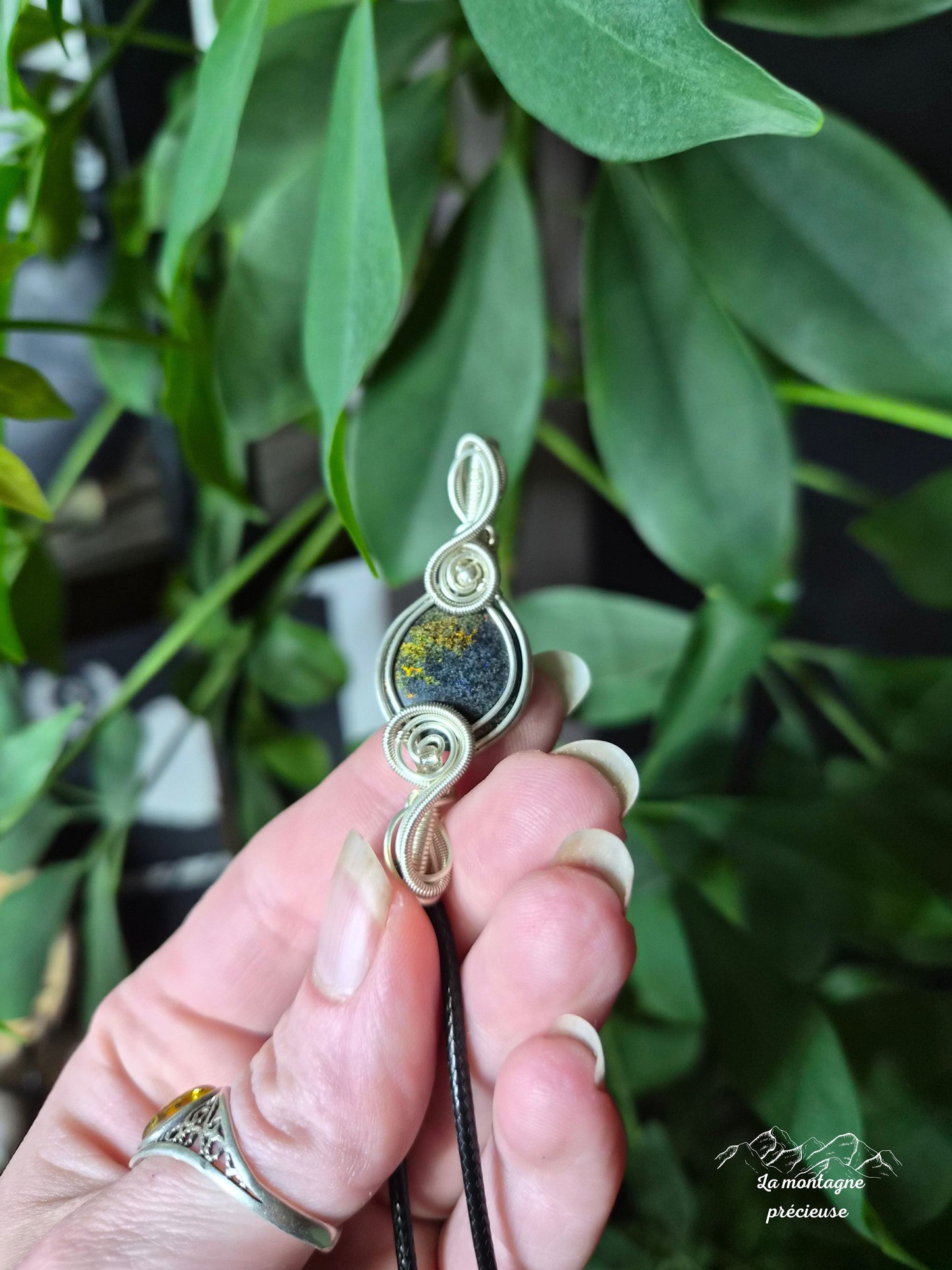 Pendentif réversible en Opale andamooka