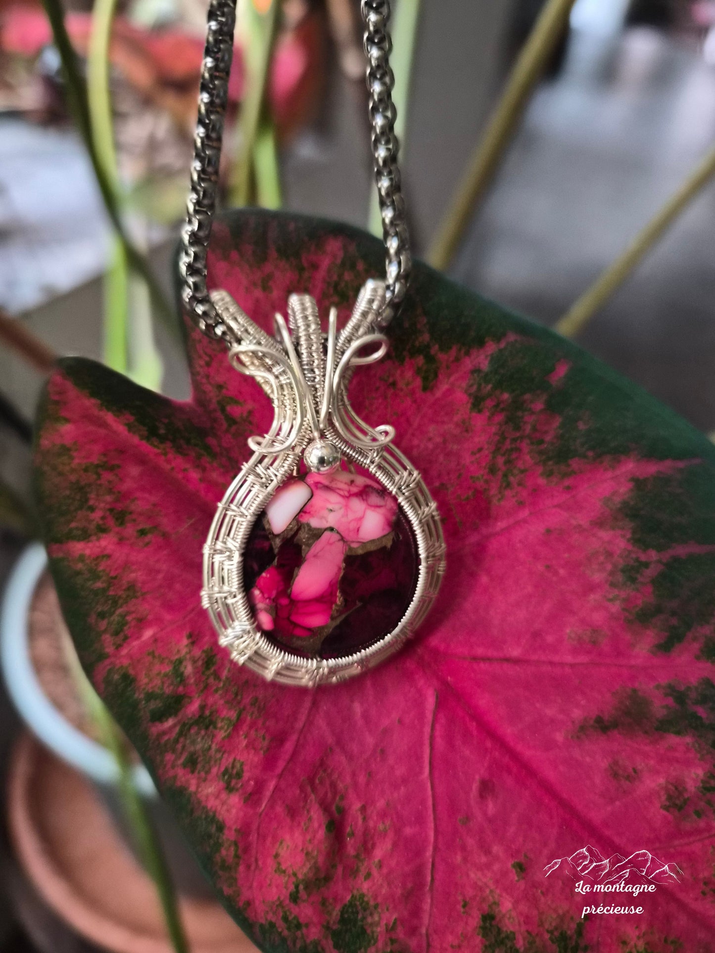 Pendentif "Coeur de braise" en Turquoise Mohave