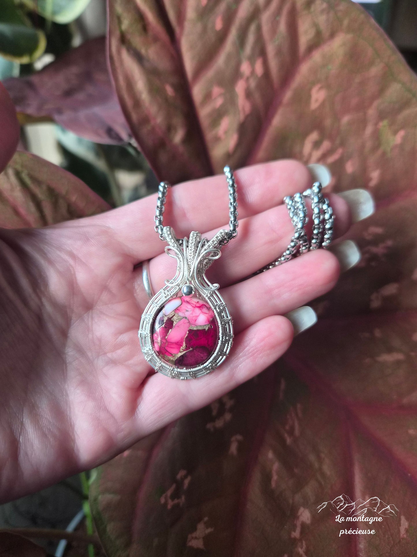 Pendentif "Coeur de braise" en Turquoise Mohave