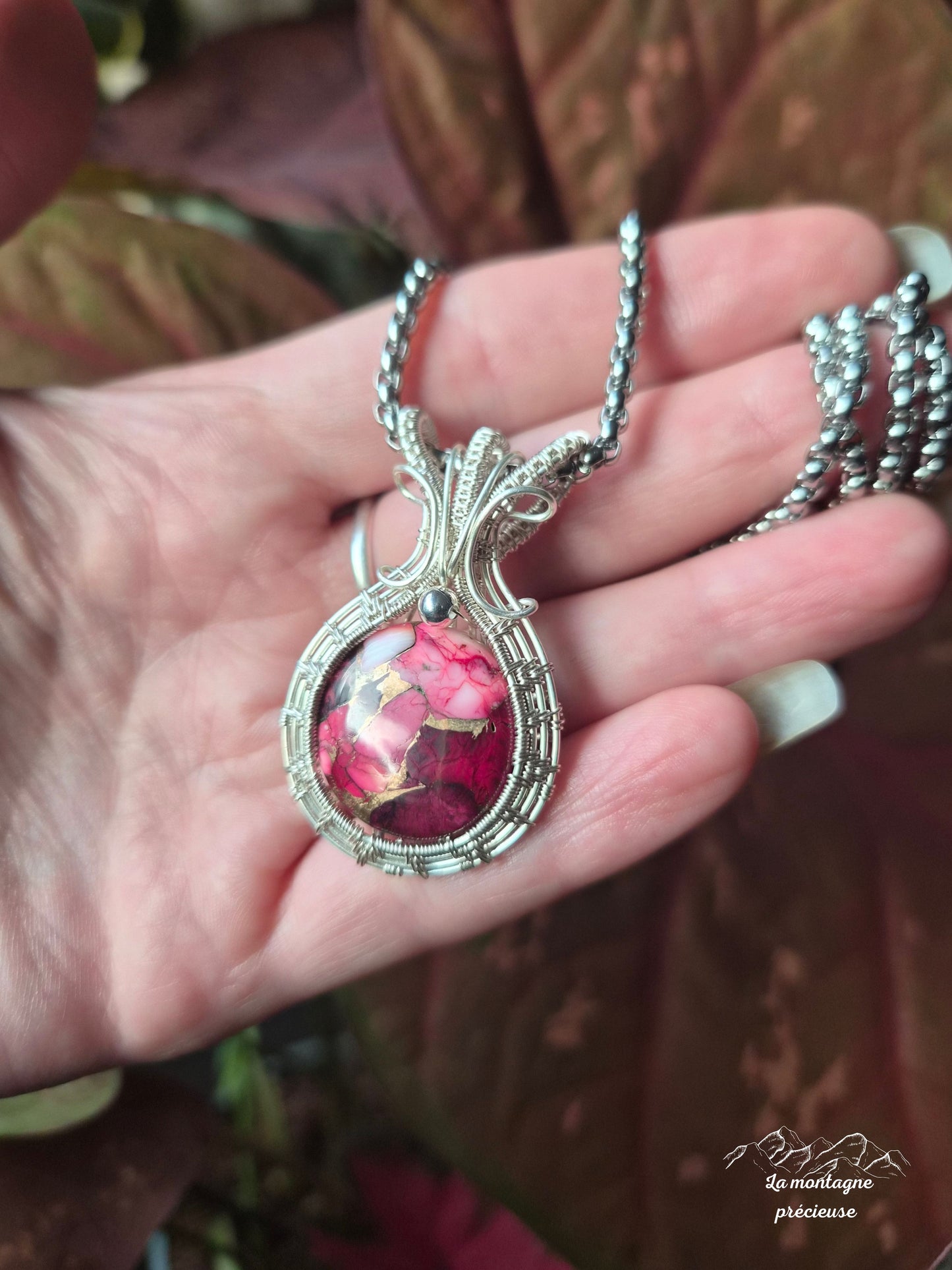 Pendentif "Coeur de braise" en Turquoise Mohave