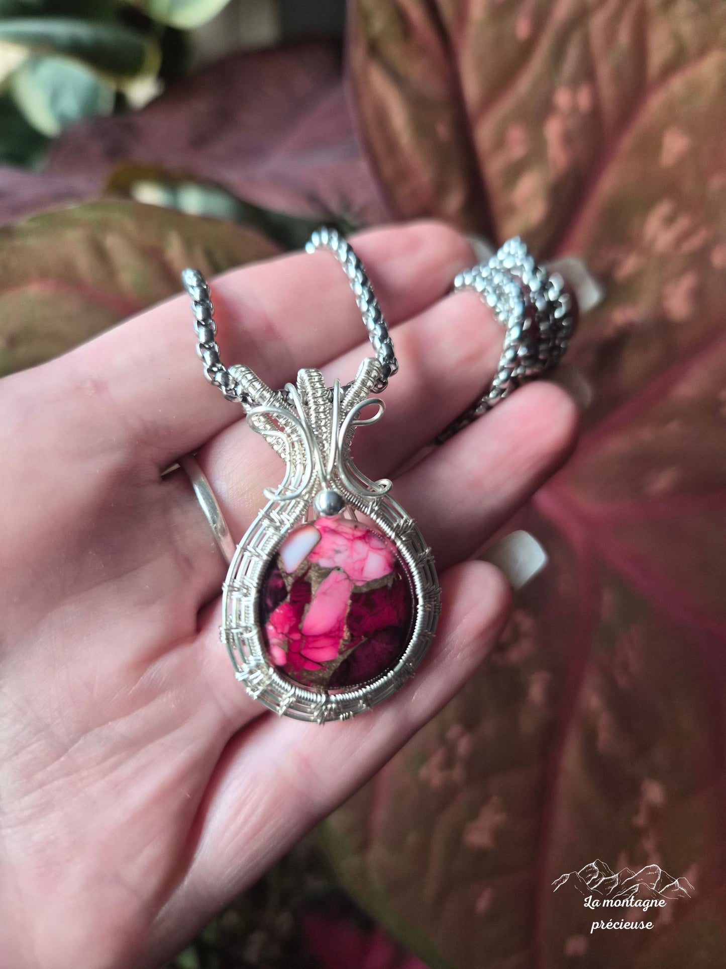 Pendentif "Coeur de braise" en Turquoise Mohave
