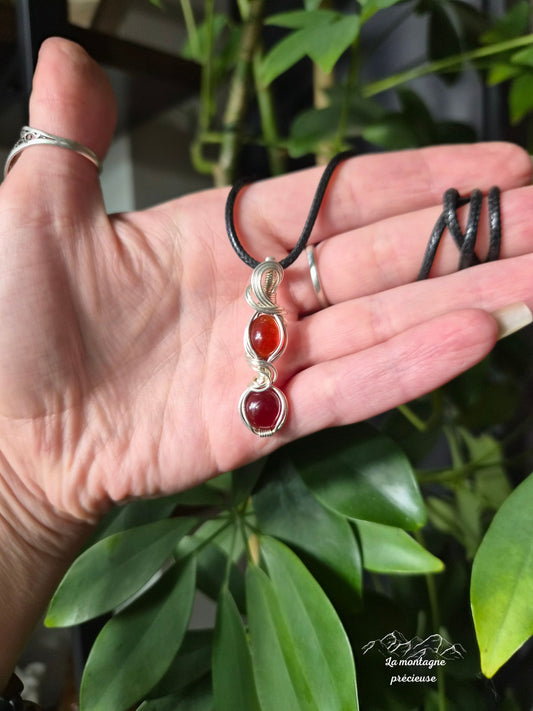 Pendentif " Les Braises du Cœur " en Grenat