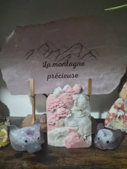 Paysage sculpté en Opale rose